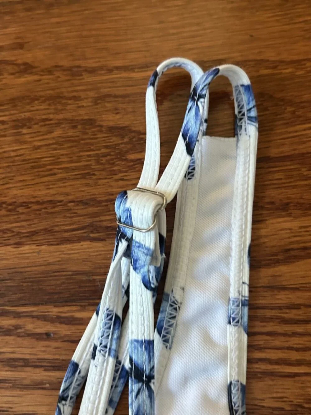 Blue Butterfly Print Matching Bikini Set Size Small Ribbed High-cut Bottoms